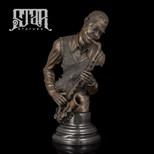 Musician Playing Saxophone | Western Art Sculpture Bronze Statue