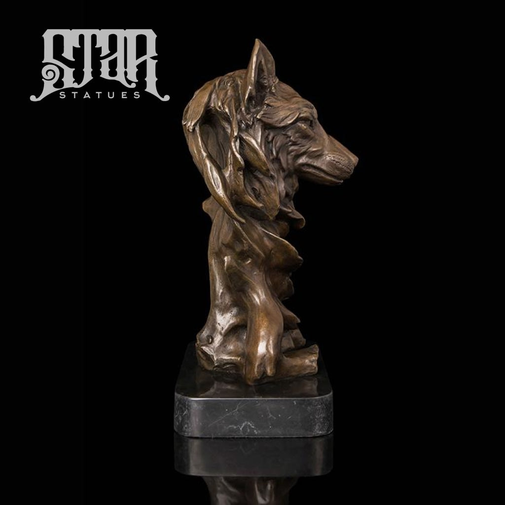 Wolf Head | Animal And Wildlife Sculpture Bronze Statue