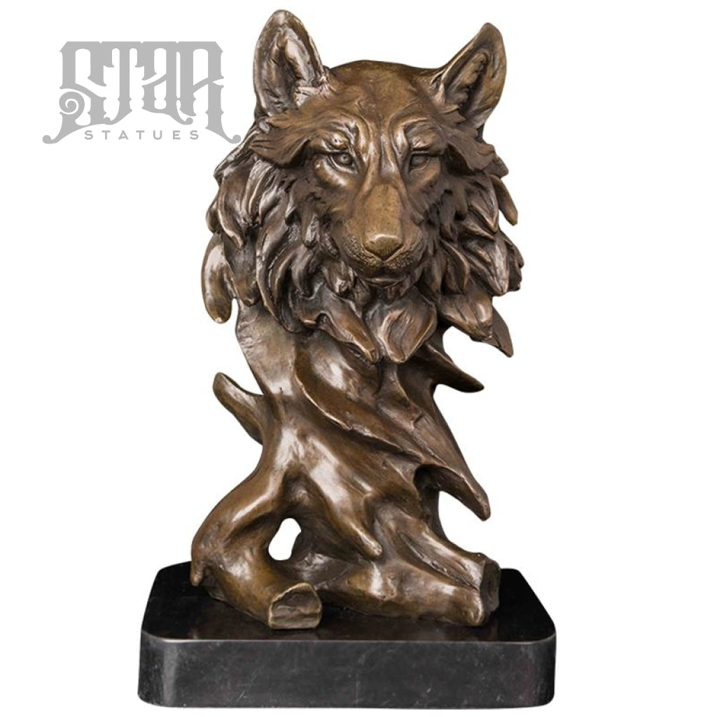 Wolf Head | Animal And Wildlife Sculpture Bronze Statue